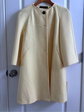 Zara Pale Yellow Dress Coat